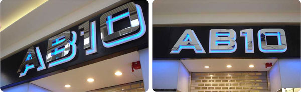 Acrylic side, acrylic face, front led illuminated